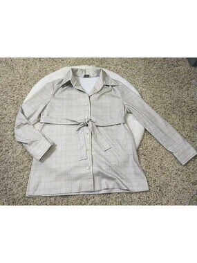 Kiva LTD Vintage Womens Top Button Up Long Sleeve Shirt Checkered Large L
